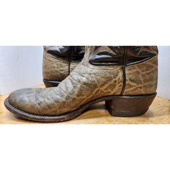 Tony Lama Gray Elephant Leather Print Cowboy Boots Size 8.5 D 8602 main image 7